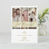 Carte 3 Photos Juste Marié Main Lettré Citation Eloped (Debout devant)