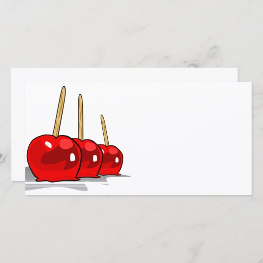 Carte 3 Pommes à bonbons rouges (Devant / Derrière)