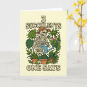 Carte 3 Succulents One Says Funny Gardening Frog Retro (Fleur jaune)