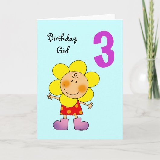Carte 3 year old birthday (Devant)