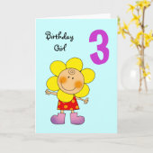 Carte 3 year old birthday (Fleur jaune)
