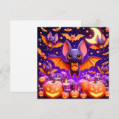 Carte 3D bats pumpkins halloween (Devant / Derrière)