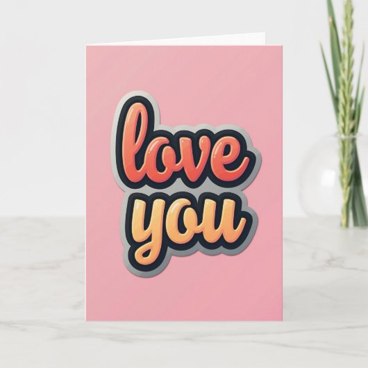 Carte 3D d'amour simple (Devant)