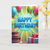 Carte 3D d'anniversaire vibrante (Fleur jaune)