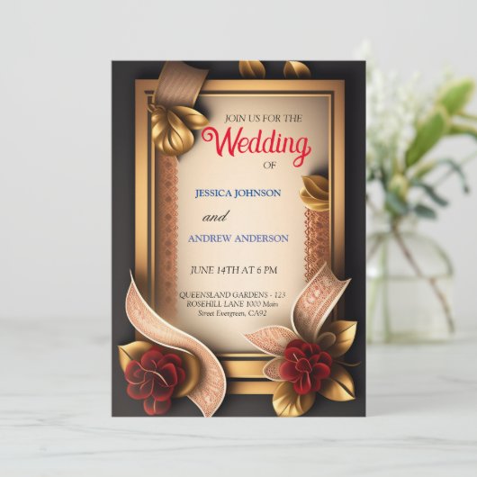 carte 3d fleur élégante (Debout devant)