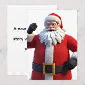 Carte 3D Santa Claus Christmas Greeting Card – Festive H (Devant / Derrière)