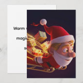 Carte 3D Santa Claus Christmas Greeting Card – Festive H (Devant / Derrière)