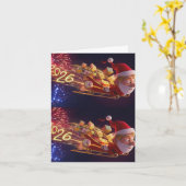 Carte 3D Santa Claus Christmas Greeting Card – Festive H (Fleur jaune)
