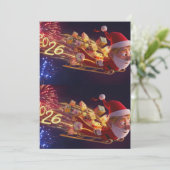 Carte 3D Santa Claus Christmas Greeting Card – Festive H (Debout devant)
