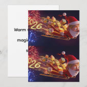 Carte 3D Santa Claus Christmas Greeting Card – Festive H (Devant / Derrière)