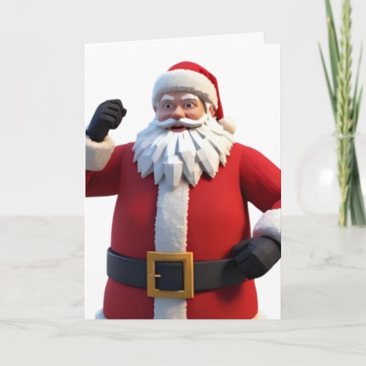 Carte 3D Santa Claus Christmas Greeting Card – Festive H (Devant)