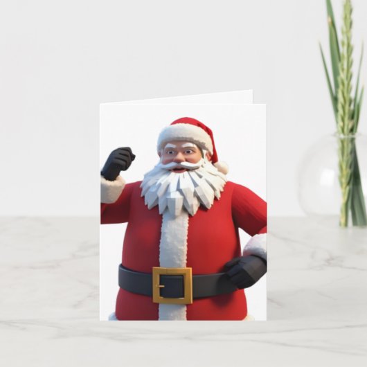 Carte 3D Santa Claus Christmas Greeting Card – Festive H (Devant)