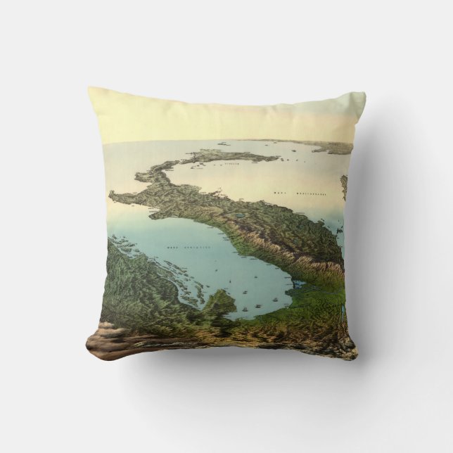 Carte 3D vintage de coussin de l'Italie (19ème (Recto)