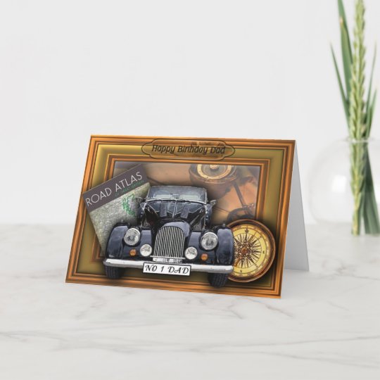 Carte 3d Voiture Vintage Papa De Joyeux Anniversaire Zazzle Be