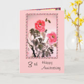 Carte 3e anniversaire (Fleur jaune)