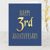 Carte 3e anniversaire (Fleur jaune)