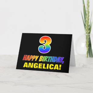 Carte 3e anniversaire : Bold, amusant, simple, arc-en-ci