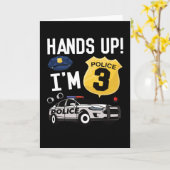 Carte 3e anniversaire Cadeau policier 3 an garçon (Fleur jaune)