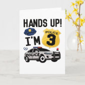 Carte 3e anniversaire Cadeau policier 3 an garçon (Fleur jaune)