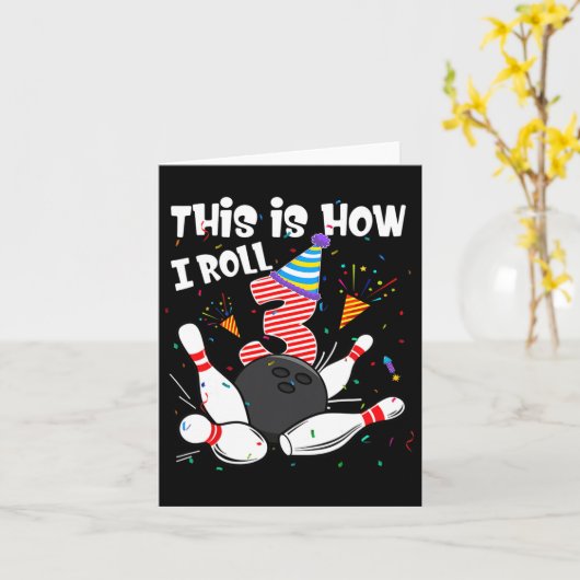 Carte 3e anniversaire Ce comment je roule 3 ans Bo Bowli (Fleur jaune)