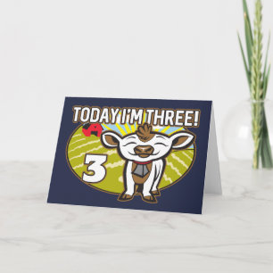 Carte 3e anniversaire de l'enfant Aujourd'hui, je suis t