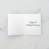 Carte 3e anniversaire de mariage dans les jours trois an (Intérieur)