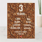 Carte 3e anniversaire de mariage en cuir (Devant)