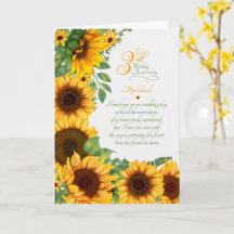 3e anniversaire de mariage Sentimentales Tournesol