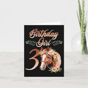Carte 3e anniversaire Fille équitation équitation 3 ans