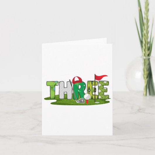 Carte 3e anniversaire Golf Thème 3 ans Enfants Sport Par (Devant)