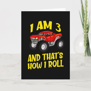 Carte 3e anniversaire Monster Truck Kids Car Don