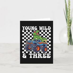 Carte 3e Anniversaire Monster Truck Young Wild Et Trois 