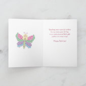 Carte 3e anniversaire, petite fille-papillon (Intérieur)