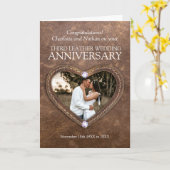Carte 3e cristaux de cuir mariage anniversaire photo (Fleur jaune)
