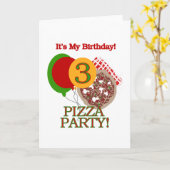 Carte 3e fête de pizza Tshirts et cadeaux d'anniversaire (Fleur jaune)