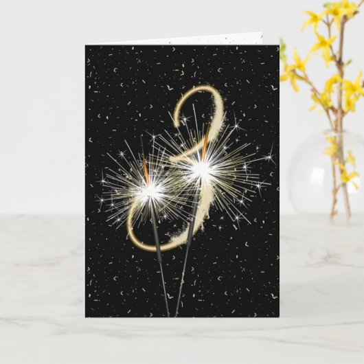 Carte 3e mariage (Fleur jaune)