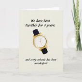 Carte 3e Mariage Anniversaire Montre-poignet (Devant)