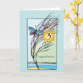 Carte 3ème année. NA Anniversaire de récupération chaque (Fleur jaune)