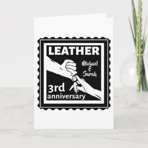 Carte 3ème anniversaire de mariage se tenant la main tra