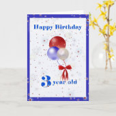 Carte 3ème Ballons d'anniversaire (Fleur jaune)