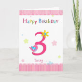 Carte 3ème fille heureuse d'anniversaire (Devant)