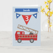 Carte 3ème Firetruck nommé fait sur commande (Fleur jaune)