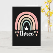 Carte 3rd Birthday Boho Rainbow Party Kids 3 Years Old (Fleur jaune)