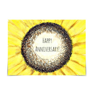 Carte 3rd-Year Wedding Anniversary Happy Sunflower Card