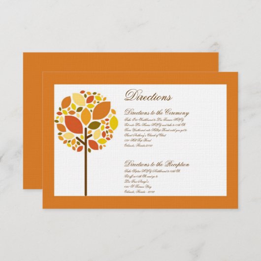 Carte 3x5 - Arbre d'automne moderne automne automn (Devant / Derrière)