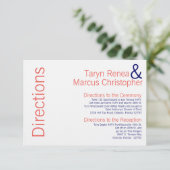 Carte 3x5 Direction Coral Navy Blue Nom Chevron (Debout devant)