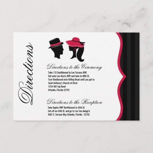 Carte 3x5 Directions Casquettes formels Élégant Ré (Devant)
