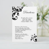 Carte 3x5 Directions Filigree floral noir blanc (Debout devant)