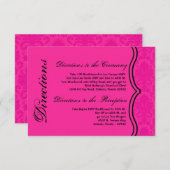 Carte 3x5 Directions Hot Pink Bla Damask Lace Prin (Devant / Derrière)
