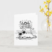 Carte 404 Motivation Not Found Funny Lazy Cat Humor Cat  (Fleur jaune)